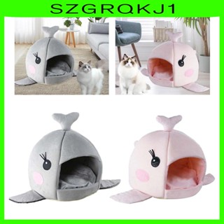 [szgrqkj1] ที่นอน รูปฉลามน่ารัก กันลื่น ถอดออกได้ สําหรับสัตว์เลี้ยง สุนัข แมว