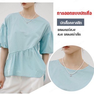 เสื้อเชิ้ตผู้หญิง ฤดูร้อน สินค้าใหม่ Lotte สีทึบ ใส่สบาย ออกแบบเสื้อเชิ้ต