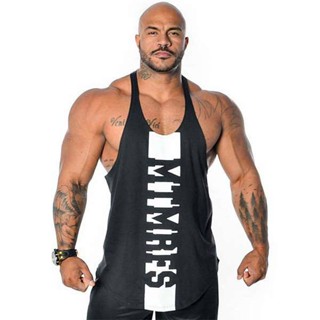 Muscle Workout Sports Running Vest Mens Workout Elastic Breathable I-Shaped Sleeveless Shirt Cotton Sports Clothing 5eYd