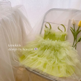 Girls Sling Group Girls Baby Dress Girls Bow Knot Mesh Princess กระโปรง