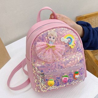 Korean Style Childrens Cute Girls Backpack Cartoon Bag Princess Elsa Backpack Kindergarten Junior Kundergarten Baby Schoolbag U5gU