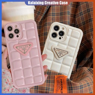 เคสซิลิโคนนิ่ม ลายโลโก้ Prada 3D สําหรับ iPhone 14 Pro Max 14Plus 12 13 Pro Max 11 Xs Max Xr X Xs
