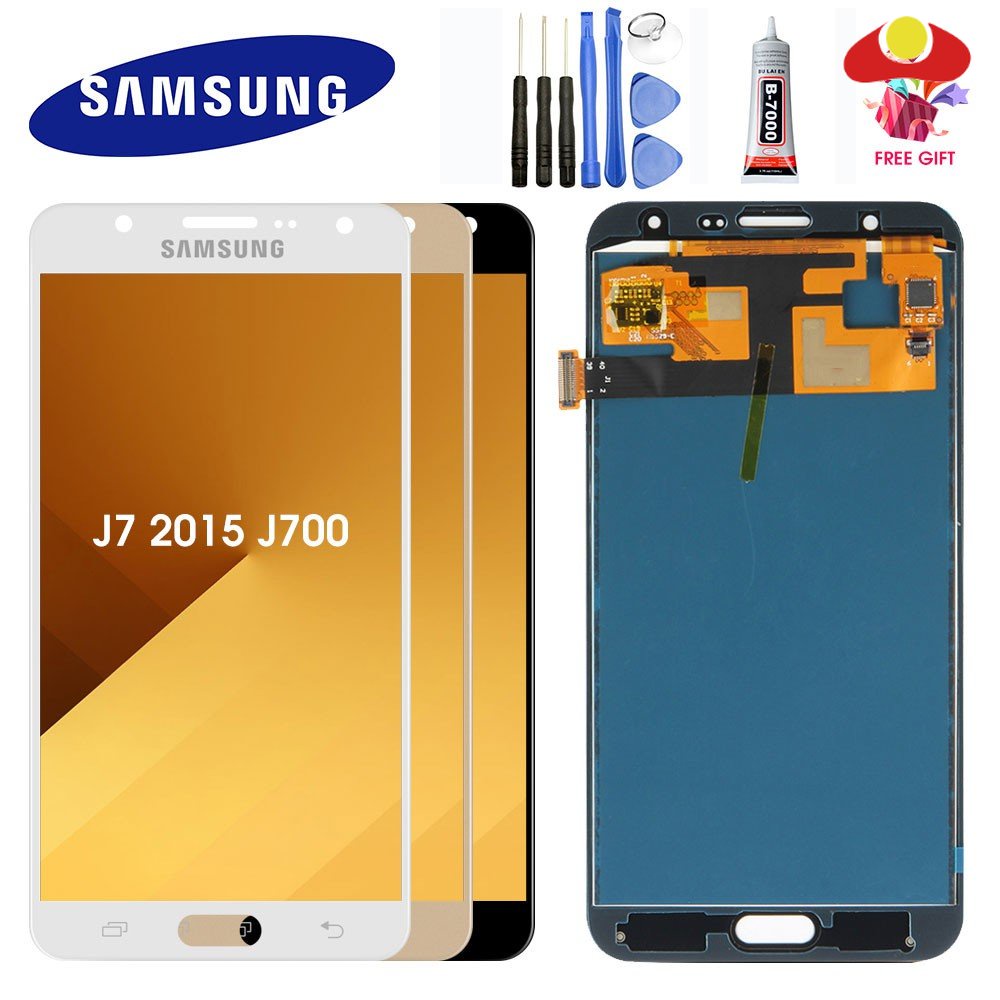สําหรับ Samsung Galaxy J7 2015 J700 LCD J700F J700H J700M จอแสดงผล LCD Touch Screen Digitizer