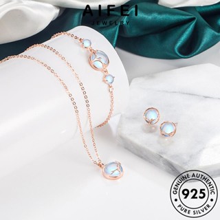 AIFEI JEWELRY ผู้หญิง เงิน Silver เครื่องประดับ เกาหลี จี้ เครื่องประดับ ทองโอปอล แท้ แฟชั่น 925 หรูหราเบาๆด้วยกวาง สร้อยคอ ต้นฉบับ S16