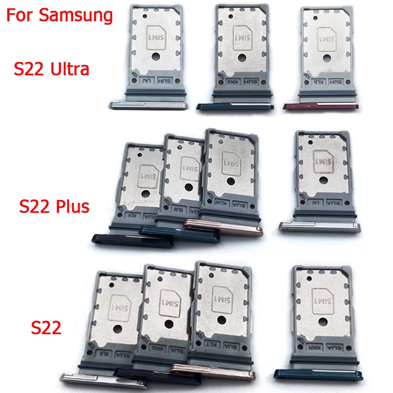 ถาดใส่ซิมการ์ด Micro Nano ของแท้ ชิปสล็อตอะแดปเตอร์ซ็อกเก็ตการ์ดคู่ สําหรับ Samsung S22 Plus Ultra โทรศัพท์มือถือ