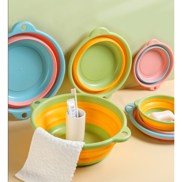 2S_HOME กะละมังซิลิโคนพับได้ มี3 สี 3ขนาด กะละมังอเนกประสงค์ (1ชิ้น)