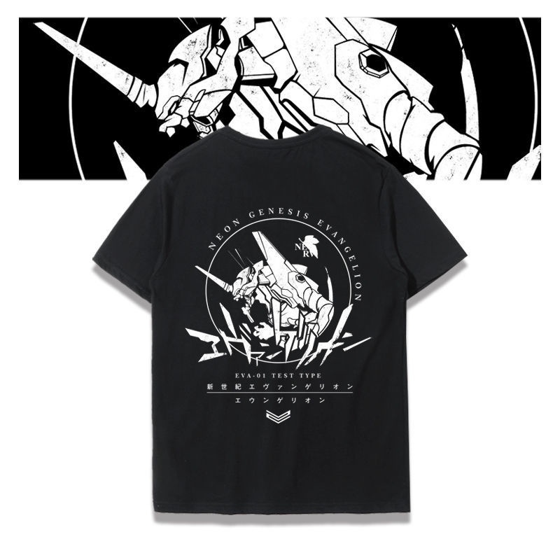AZeva Co-Branded T-Shirt Men's Neon Genesis Evangelion First No. 1 Airplane Merchandise Clothes Loos