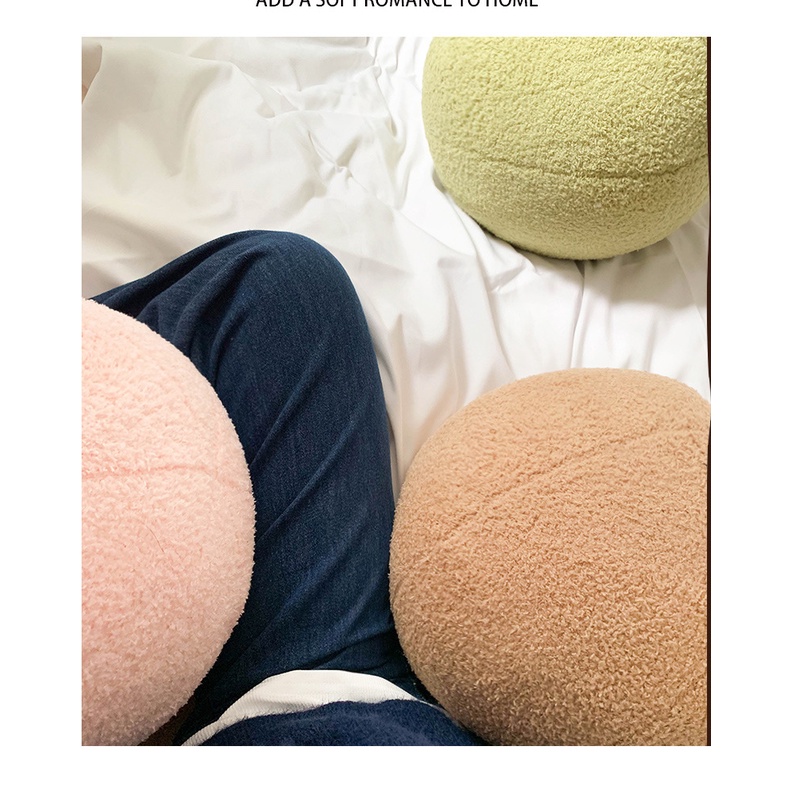 หมอนตุ๊กตานุ่ม รูปลูกบอล สไตล์นอร์ดิก สีพื้น สําหรับตกแต่งบ้าน โซฟา ที่นั่ง สํานักงาน - รูปที่ 6