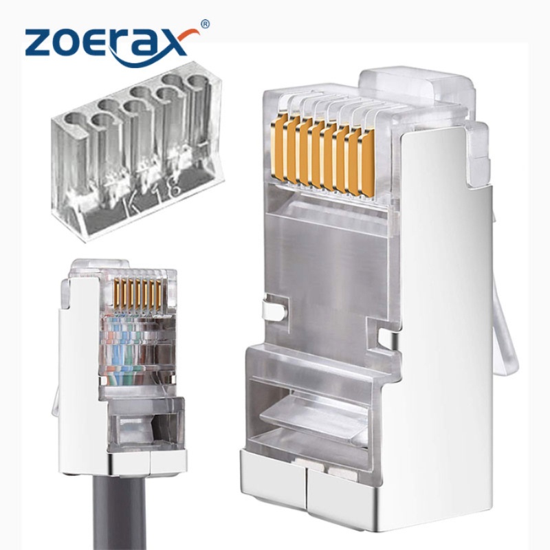 Zoerax Cat6 RJ45 ปลั๊กเชื่อมต่อเครือข่าย 8P8C สําหรับเครือข่าย RJ 45