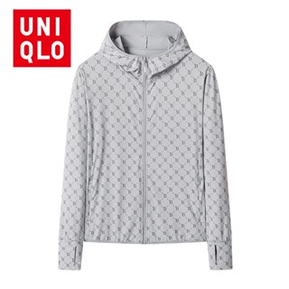 Uniqlo เสื้อแจ็กเก็ตกันลม ผ้าเรยอน ยืดหยุ่น มีฮู้ด ระบายอากาศ เหมาะกับฤดูร้อน สําหรับผู้หญิง ตกปลากลางแจ้ง