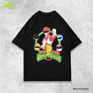 XNRราคาต่ำสุด!!เสื้อยืด โอเวอร์ไซซ์ พิมพ์ลาย Power Rangers Mighty Morphin สไตล์วินเทจ S-5XL