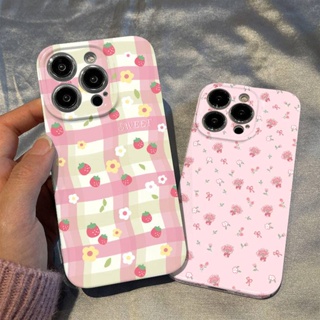 เคสโทรศัพท์มือถือ กันกระแทก ลายดอกไม้ สตรอเบอร์รี่ สําหรับ Apple Iphone 14 13promax 11 12 12pro xs