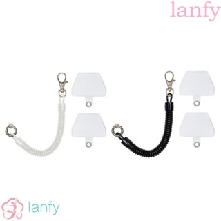 Lanfy สายคล้องโทรศัพท์ PVC สายคล้องคอ แบบสปริง