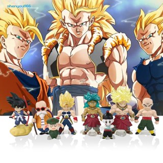 Sh- โมเดลฟิกเกอร์ PVC รูปการ์ตูนดราก้อนบอล Super Saiyan Son Goku ของเล่นสําหรับเด็ก 8 ชิ้น