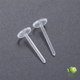 แป้นต่างหูพลาสติก ป้องกันการแพ้ หรือ DIY ต่างหู สีใส มี 25 คู่