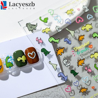 Lacyeszb สติกเกอร์ติดเล็บ ลายการ์ตูนเป็ด ไดโนเสาร์ การ์ฟิลด์ แมว ซากุระ มาริโอ้ DIY สําหรับตกแต่งเล็บ