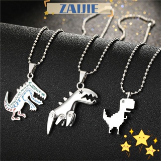 ※ZAIJIE※ Cute Couples Necklaces Fashion Jewelry Dinosaur Pendant Women Stackable Streetstyle Statement Men  Simple Dragon Chains