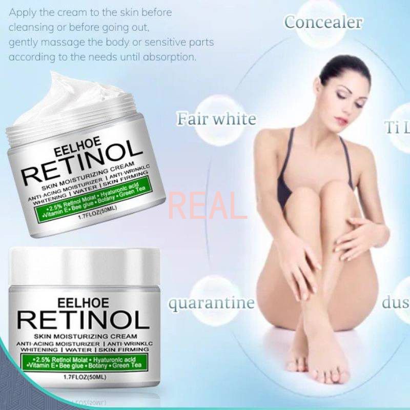 CYREAL [Original] Eelhoe Retinol Whitening Cream Bleaching Face Body Lightening Cream 50G คอนซีลเลอร์ Quarantine Fair สีขาว