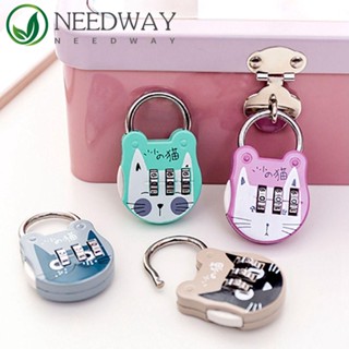 Needway กุญแจล็อคกระเป๋าเดินทาง ใส่รหัสตัวเลข ขนาดเล็ก พร้อมกุญแจ สําหรับสมุดโน้ตไดอารี่ ยิม