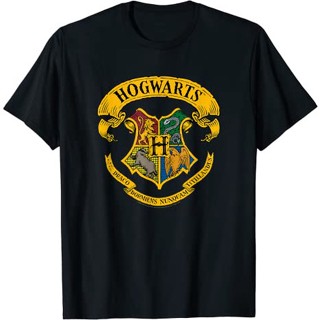 NEXเสื้อยืดแขนสั้น ผ้าฝ้าย 100% พิมพ์ลาย Harry Potter Hogwarts Crest แฟชั่นสําหรับผู้ชาย และผู้หญิง