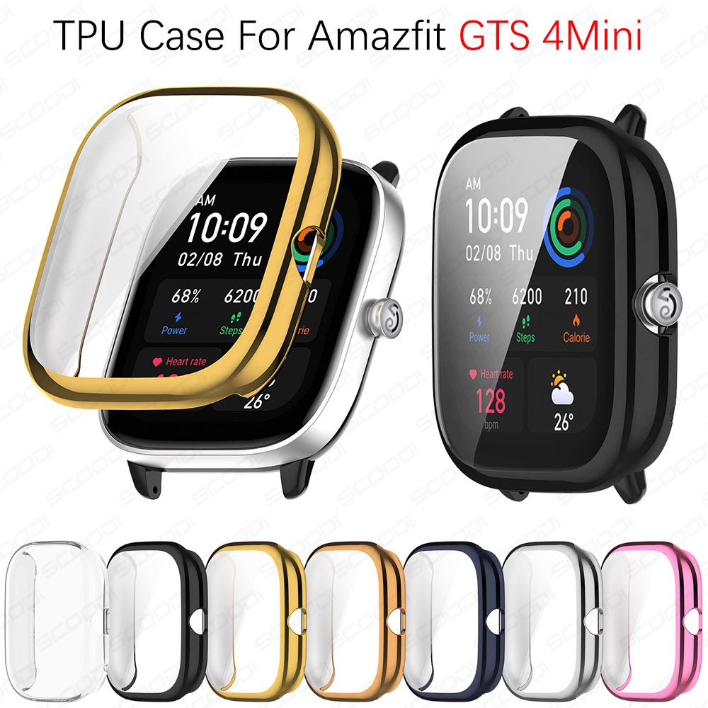 เคส TPU ชุบ ป้องกัน สําหรับ Amazfit GTS 4 Mini Smart Watch กันชน ป้องกันหน้าจอ นิ่ม เคส