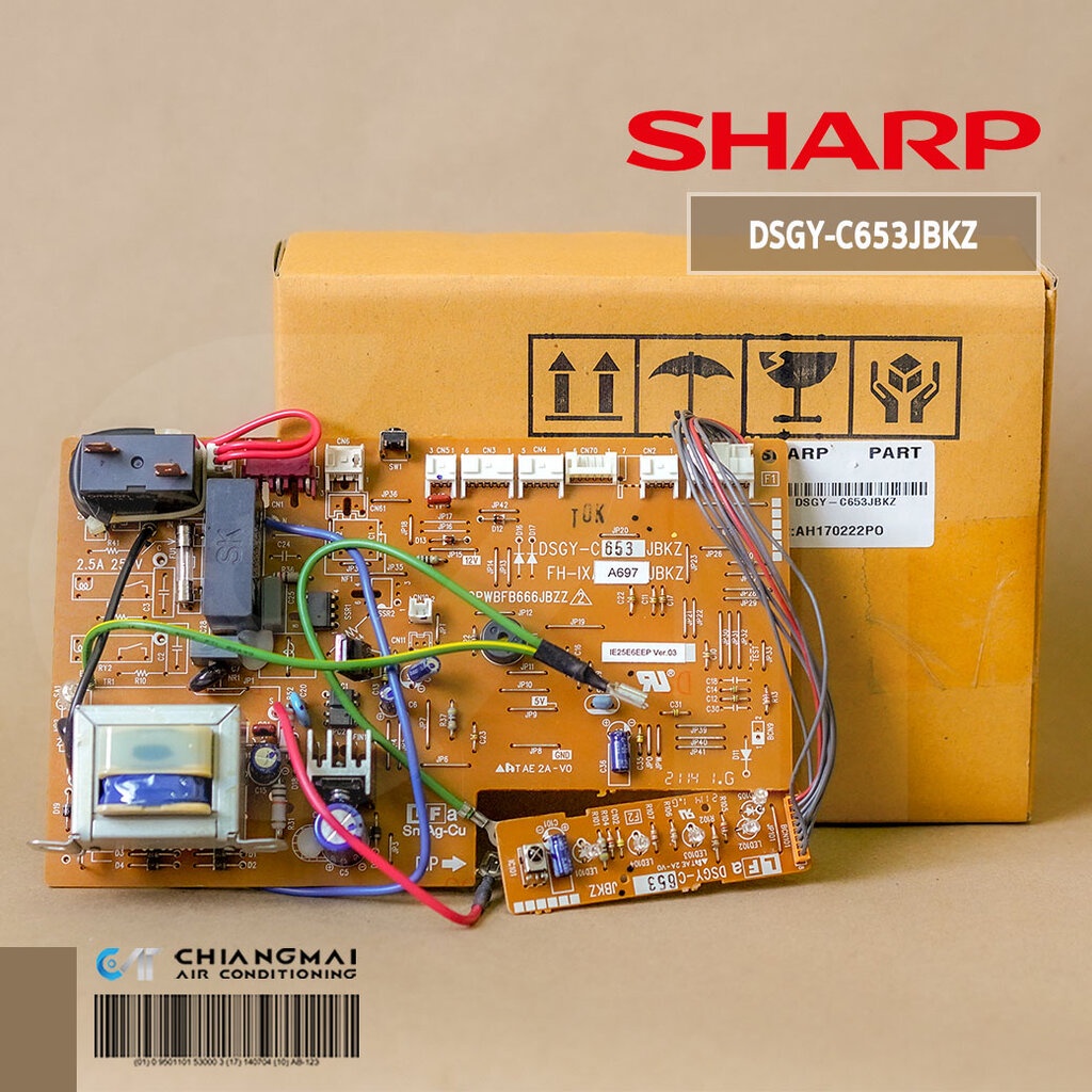 DSGY-C653JBKZ แผงวงจรแอร์ SHARP แผงบอร์ดแอร์ชาร์ป แผงบอร์ดคอยล์เย็น รุ่น AH-PTX11 อะไหล่แอร์ ขอแท้ศู