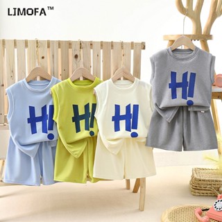 LIMOFA KIDS 1-9ปี ชุดเสื้อแขนกุด กางเกงขาสั้น แฟชั่นฤดูร้อน สําหรับเด็กผู้ชาย