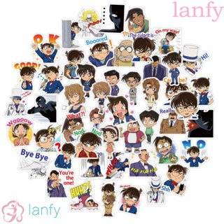 Lanfy สติ๊กเกอร์ Pvc ลายการ์ตูนโคนันสําหรับตกแต่งสมุดภาพกระเป๋าเดินทาง 50ชิ้น