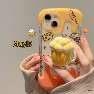 Ins เคสโทรศัพท์มือถือใส แบบนิ่ม ลายไอศกรีม เบียร์ 3D กันกระแทก สําหรับ Iphone 14ProMax 13ProMax 12 Pro MAX 11Promax 14 13Pro