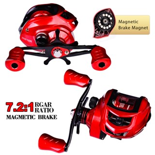 【พิเศษร้านใหม่】รอกตกปลา Baitcasting Reel 7.2:1 Gear Ratio 3+1BB 10KG Max Drag Ultra-light