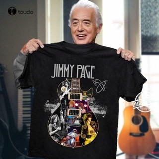 เสื้อยืด พิมพ์ลาย Jimmy Page Guitarist Signature สําหรับผู้ชาย