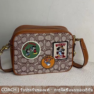 COACH CHarter cg968 กระเป๋าสะพายผู้หญิง/กระเป๋ากล้อง/ลายมิกกี้เมาส์/สไตล์ดิสนีย์/พิมพ์ลายคลาสสิก/มีกระเป๋าด้านข้าง