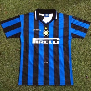 เสื้อกีฬาแขนสั้น ลายทีมชาติฟุตบอล Inter home and away 97-98 Inter ชุดเหย้า สไตล์วินเทจ แห้งเร็ว AAA สําหรับผู้ชาย S-XXL