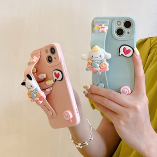 เคสโทรศัพท์มือถือ กันกระแทก ลายการ์ตูนสุนัขอมยิ้มน่ารัก พร้อมสายคล้องข้อมือ สําหรับ iPhone 14 14PRO MAX 13 12PRO MAX 13pro MAX 11PRO MAX