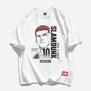 เสื้อยืดแขนสั้น พิมพ์ลายอนิเมะ Slam Dunk Sakuragi Hanamichi Kaede Rukawa ขนาดใหญ่ สไตล์ญี่ปุ่น สําหรับผู้ชาย Y2K