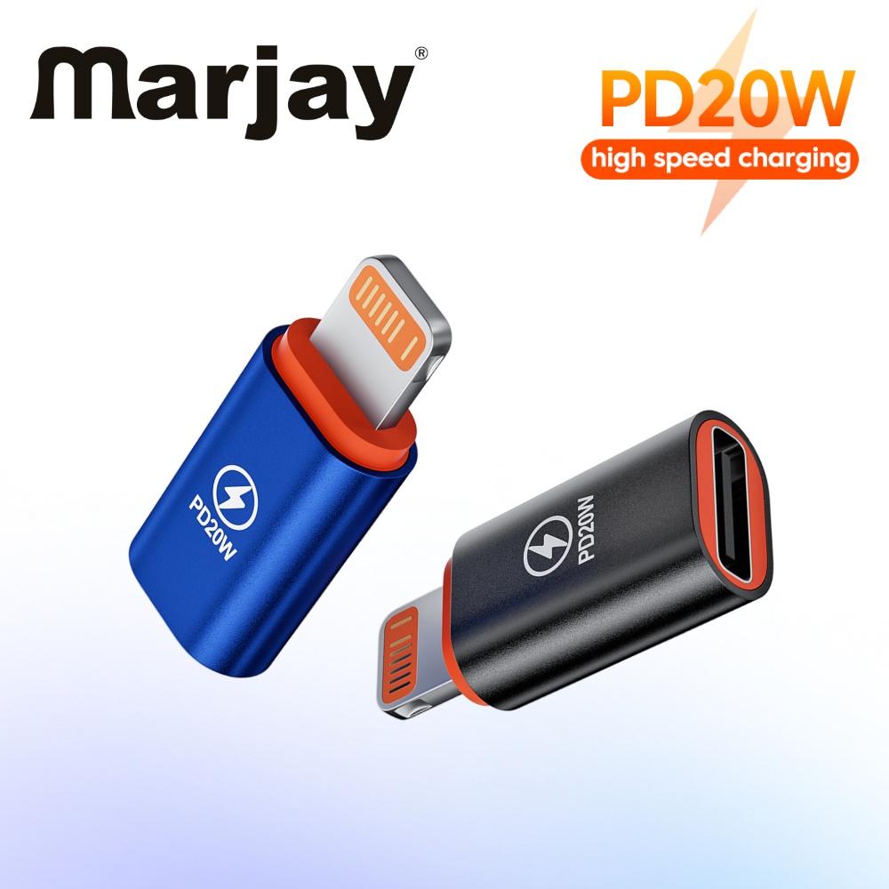 Marjay อะแดปเตอร์แปลง OTG Type เป็น L ไมโครโฟนไร้สาย Type-c เป็น lOS อุปกรณ์เสริมหูฟัง