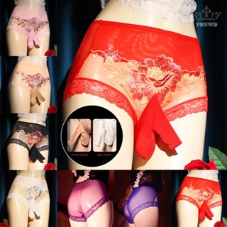 【FUNWD】Boxer UnderwearMens Sexy Lace Sheer Briefs Sissy Pouch Panties Bulge Sheath