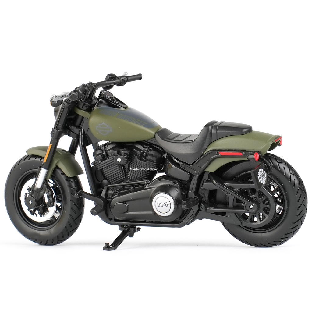 โมเดลรถจักรยานยนต์ Maisto 1:18 Harley-Davidson 2022 Fat Bob 114 Die Cast Vehicles ของเล่นสําหรับเด็ก - รูปที่ 2