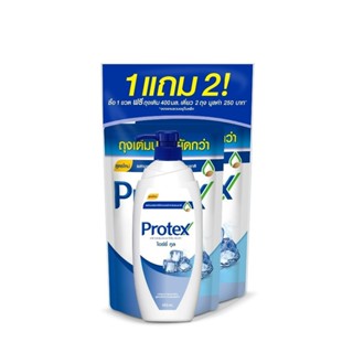 Protex โพรเทคส์ เจลอาบน้ำ ไอซ์ซี่ คูล 450 มล. ฟรี ถุงเติม 400 มล. 2 ถุง