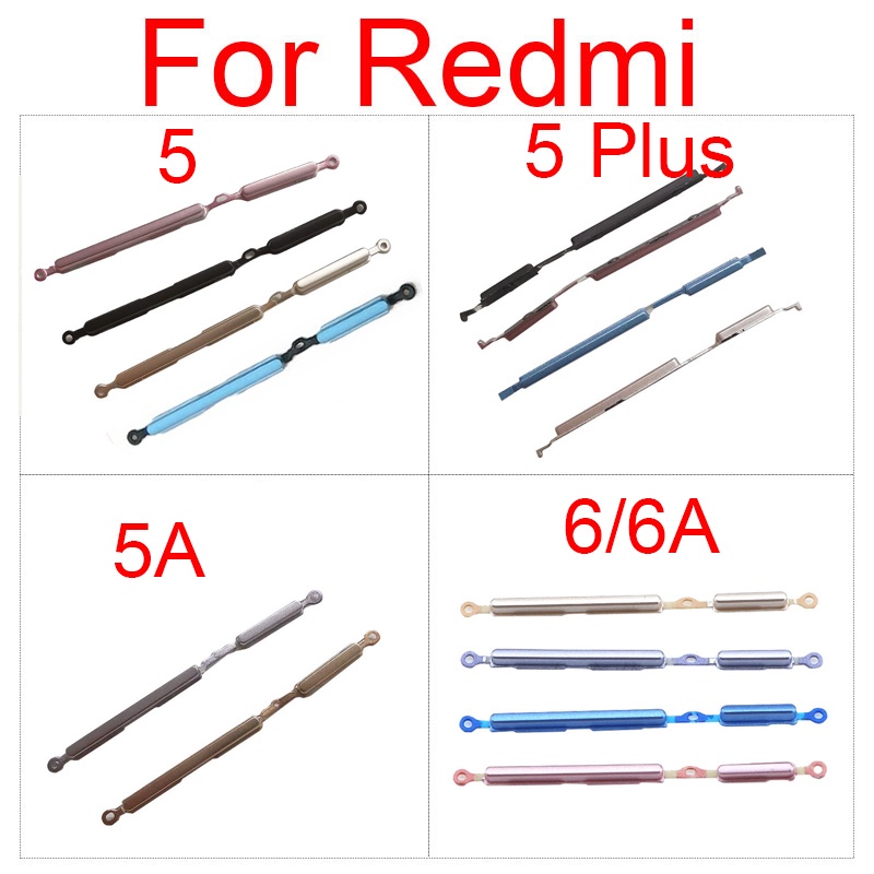 ปุ่มเปิด/ปิดด้านข้างสําหรับ Xiaomi Redmi 5 5A 5 Plus 6 6A ปุ่มปรับระดับเสียงไฟอะไหล่ซ่อม – โปรปัง