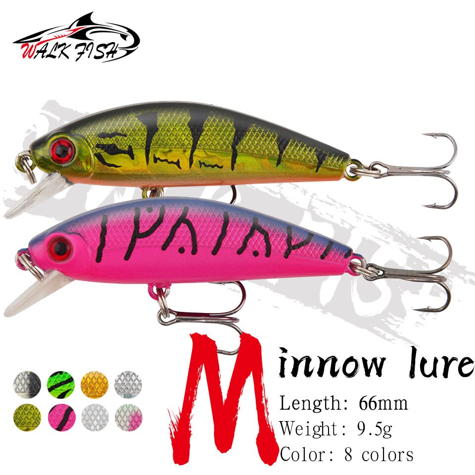 Walk FISH เหยื่อตกปลา แบบแข็ง ลายทาง 6.6 ซม. 9.5 กรัม 1 ชิ้น