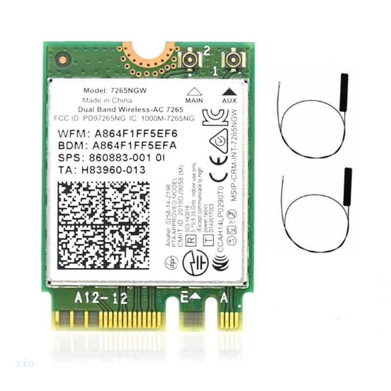 Xi 7265NGW การ์ดอะแดปเตอร์ WIFI ไร้สาย AC 1200Mbps BT4.2 MC-AC7265 2.4G 5GHz สําหรับคอมพิวเตอร์ตั้งโ