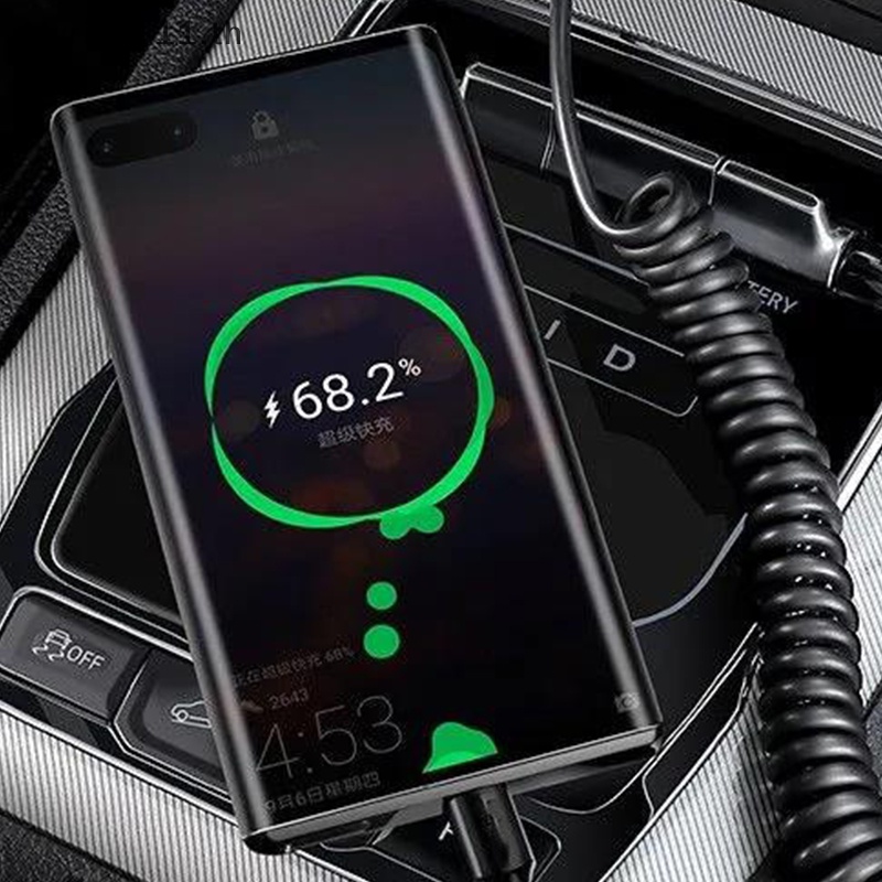 MyriadU 5A 66W USB Type C ฤดูใบไม้ผลิสายรถยนต์สําหรับ Redmi POCO Realme Fast Charge วันที่สําหรับ Micro 3A .