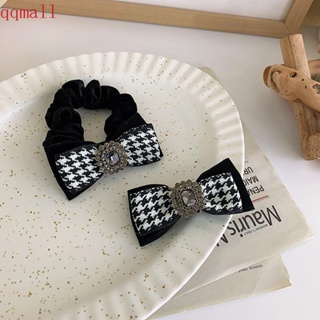 Qqmall ตาข่าย Scrunchies ยืดหยุ่น หรูหรา เครื่องประดับผม ผ้าหางม้า ที่ใส่โบว์ ผู้หญิง กิ๊บติดผม