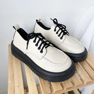 โค้ด 30DD915 ลดเพิ่ม 30% [พร้อมส่ง] Spring New Loafers รองเท้าหนังสไตล์เกาหลี พื้นสูง 5 ซม.