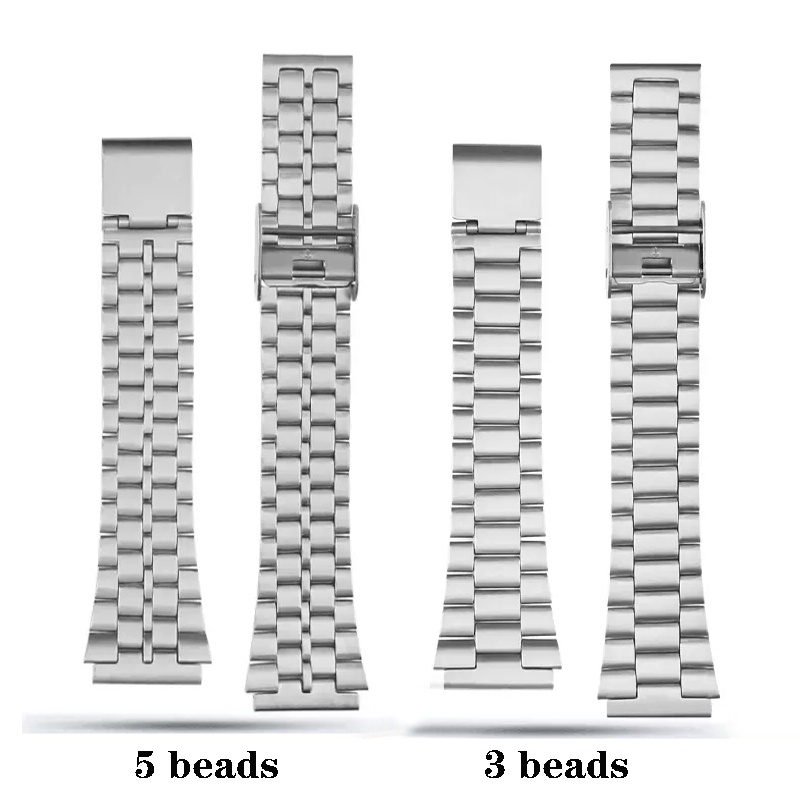สายนาฬิกาอินเทอร์เฟซ 18 มม. A158/A159/A168/A169/B650/AQ230/AE500W คลาสสิกสี่เหลี่ยมเล็กเงินโลหะสายสแ