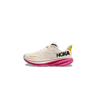 Hoka ONE Clifton 9 รองเท้าผ้าใบลําลอง น้ําหนักเบา ระบายอากาศ ใส่สบาย เหมาะกับการวิ่ง สําหรับผู้ชาย ผู้หญิง สีขาวแชมเปญ