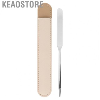 Keaostore Makeup Spatula  Stainless Steel Proper Size  Mixing Spatula Ergonomic Handle Slanted Head  for Nail Art