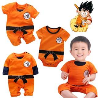 ชุดนอนรอมเปอร์ บอดี้สูท ผ้าฝ้าย ลายการ์ตูนดราก้อนบอล Goku Onesie แฟชั่น สําหรับเด็ก 0-18 เดือน