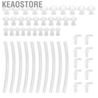 Keaostore 10 Set Hearing Amplifier Ear Tips Set Silicone Earplug Domes with Tube Elbow Replacement Accessories for BTE  Care